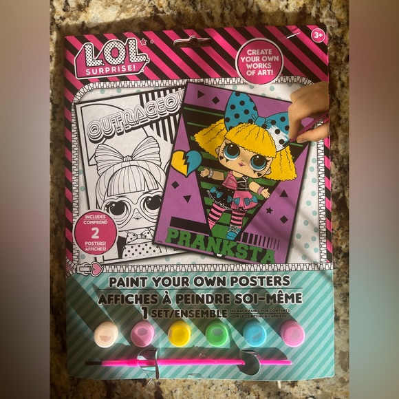 LOL Surprise Paint Your Own Posters Includes 2 Posters 6 Paints 1 Brush NWOT. - Picture 1 of 2